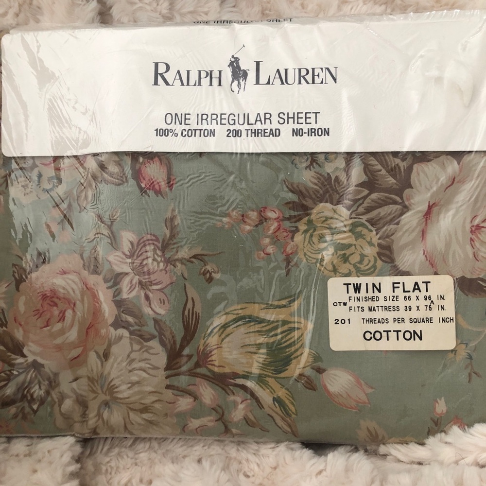 Brand New Floral Ralph Lauren Twin Flat Sheet